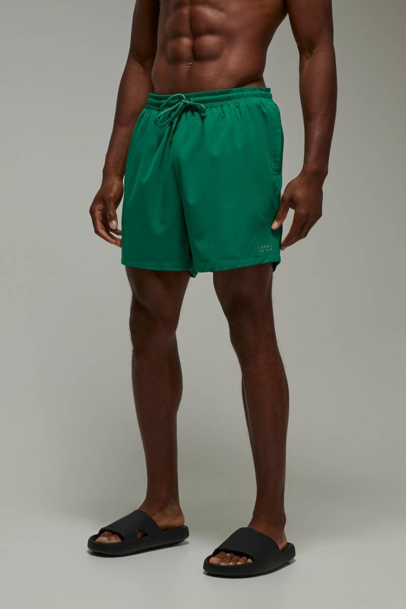 Man Active 5inch Badehose - Grün - M, Grün von boohooman