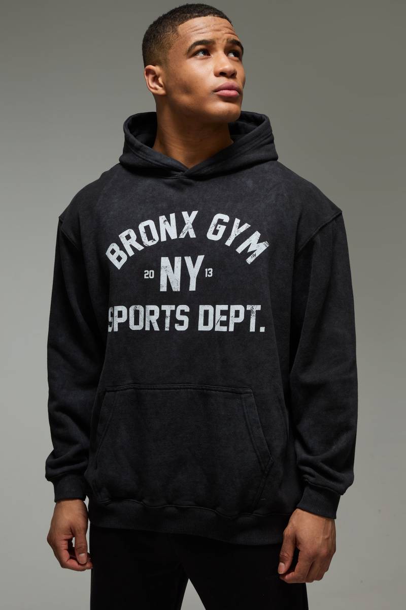 Man Active Bronx Gym Oversize Hoodie - Grau - XS, Grau Man Active Bronx Gym Oversize Hoodie - Grau - XS, Grau von boohooman