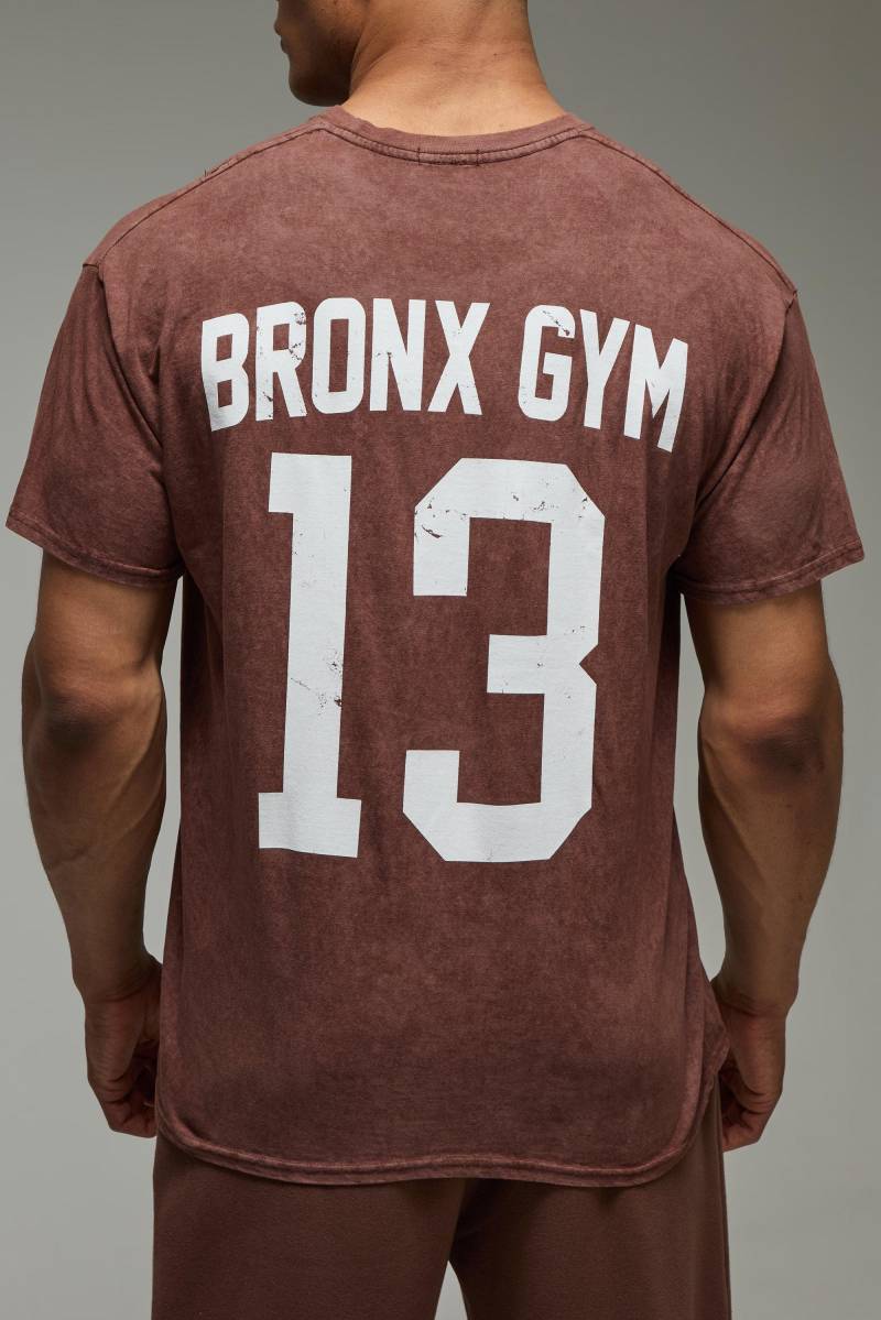 Man Active Bronx Gym Oversize T-Shirt - Braun - L, Braun von boohooman