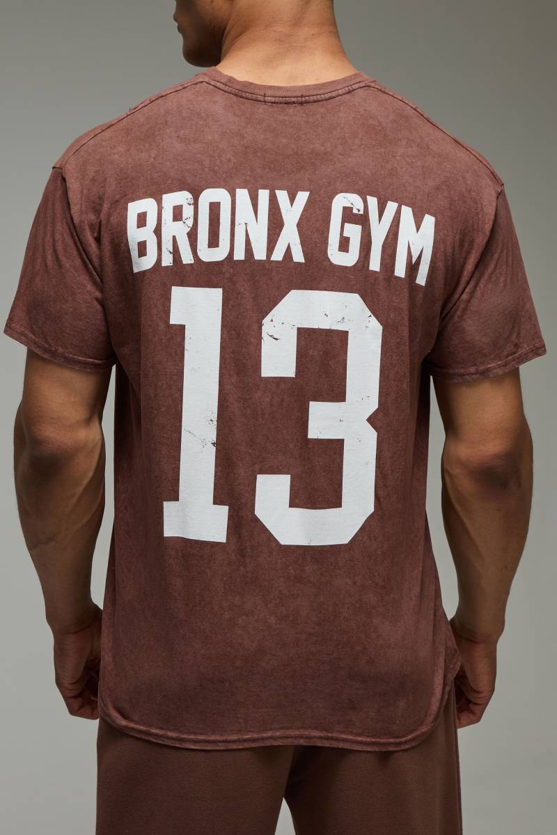 Man Active Bronx Gym Oversize T-Shirt - Braun - S, Braun von boohooman