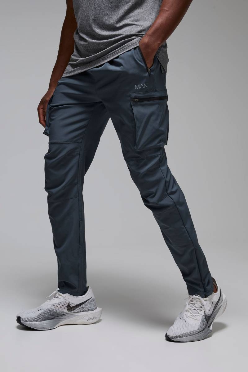 Man Active Cargo-Jogginghose - Grau - XS, Grau von boohooman