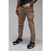 Man Active Cargo-Jogginghose - Khaki - S, Khaki von boohooman