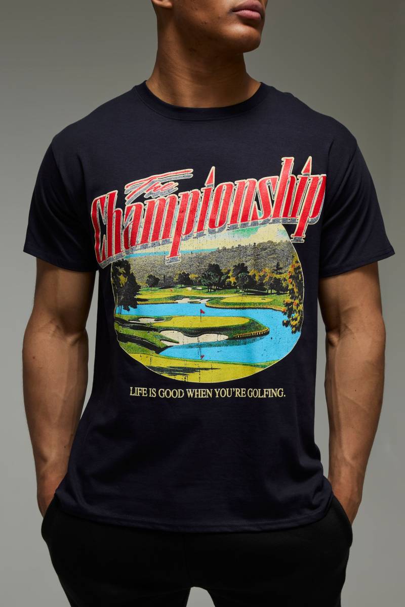 Man Active Championship T-Shirt - Blau - XS, Blau Man Active Championship T-Shirt - Blau - XS, Blau von boohooman