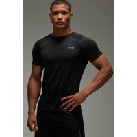 Man Active Strick T-Shirt - Schwarz - 2XL, Schwarz von boohooman