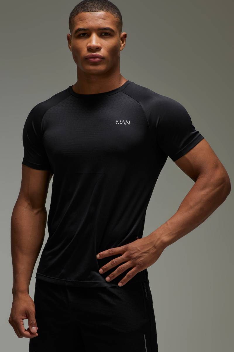Man Active Strick T-Shirt - Schwarz - XS, Schwarz Man Active Strick T-Shirt - Schwarz - XS, Schwarz von boohooman