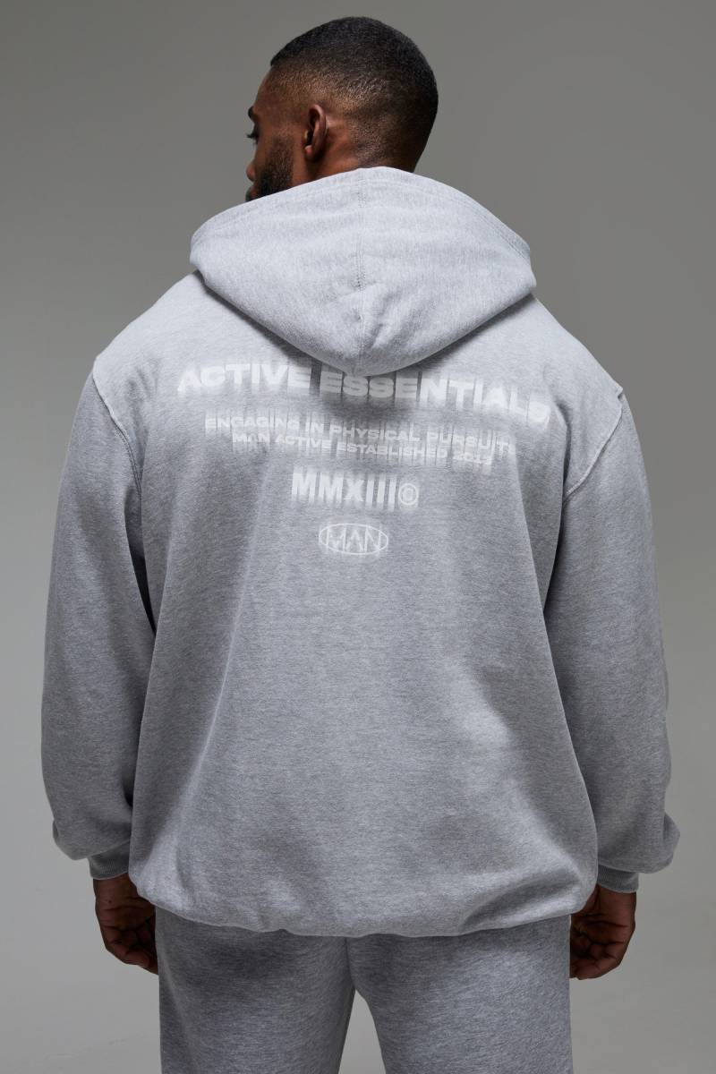 Man Active Essentials Oversize Hoodie - Grau - XXL, Grau von boohooman