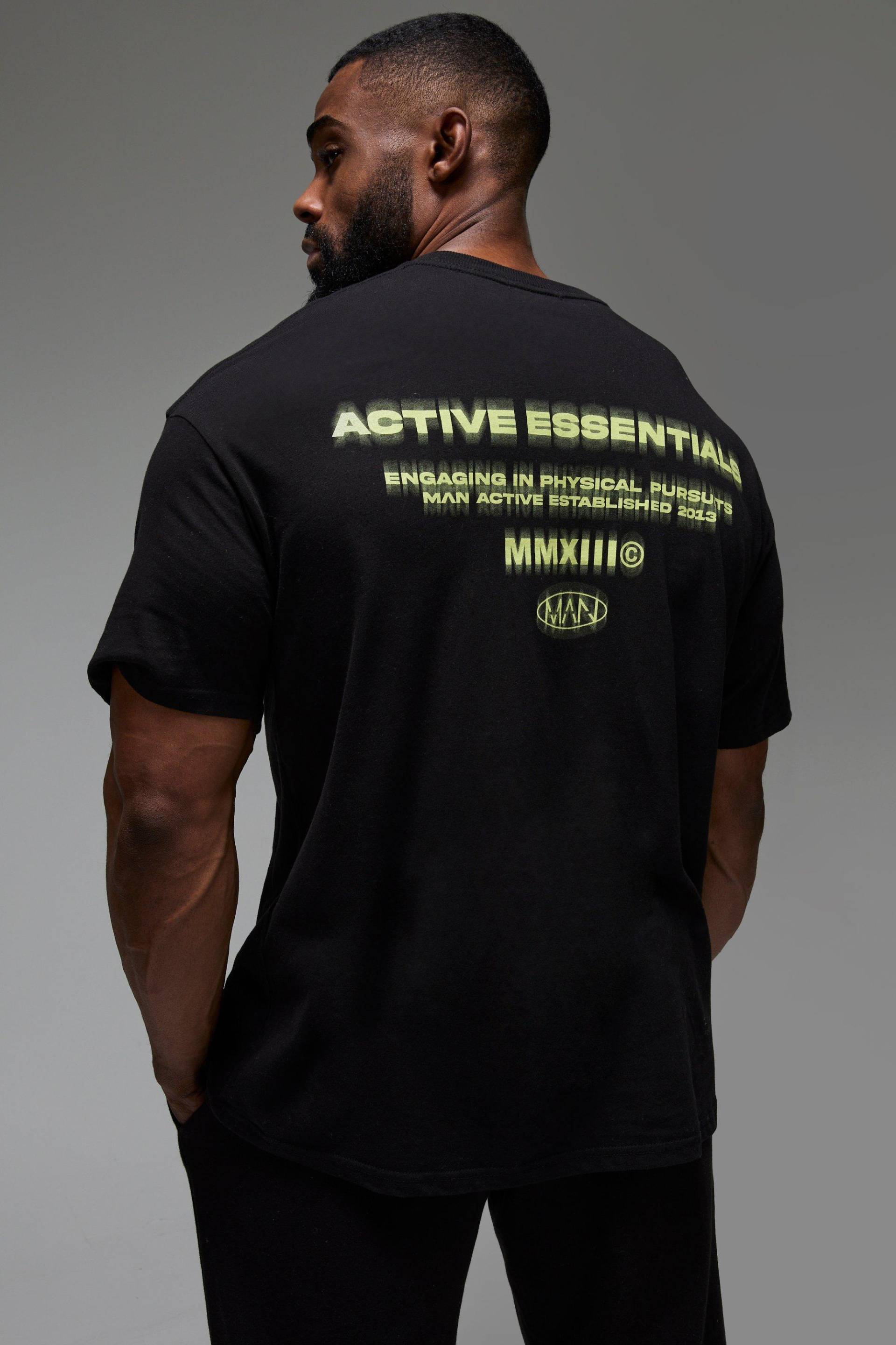 Man Active Essentials Oversize Hoodie - Schwarz - 2XL, Schwarz von boohooman
