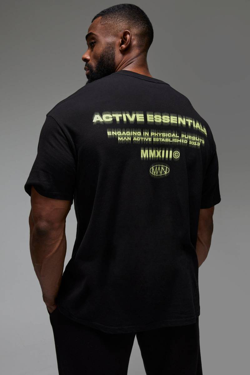 Man Active Essentials Oversize Hoodie - Schwarz - L, Schwarz von boohooman