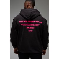 Man Active Essentials Oversize Hoodie - Schwarz - S, Schwarz von boohooman