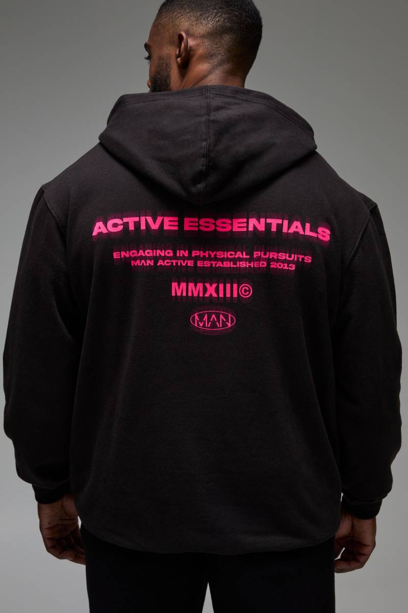 Man Active Essentials Oversize Hoodie - Schwarz - S, Schwarz von boohooman
