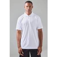 Man Active Golf Performance Poloshirt mit Knopfleiste - Weiß - XS, Weiß Man Active Golf Performance Poloshirt mit Knopfleiste - Weiß - XS, Weiß von boohooman
