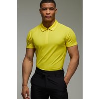 Man Active Golf Poloshirt - Gelb - 2XL, Gelb von boohooman