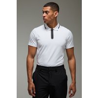 Man Active Golf Polo-Shirt - Weiß - XS, Weiß von boohooman