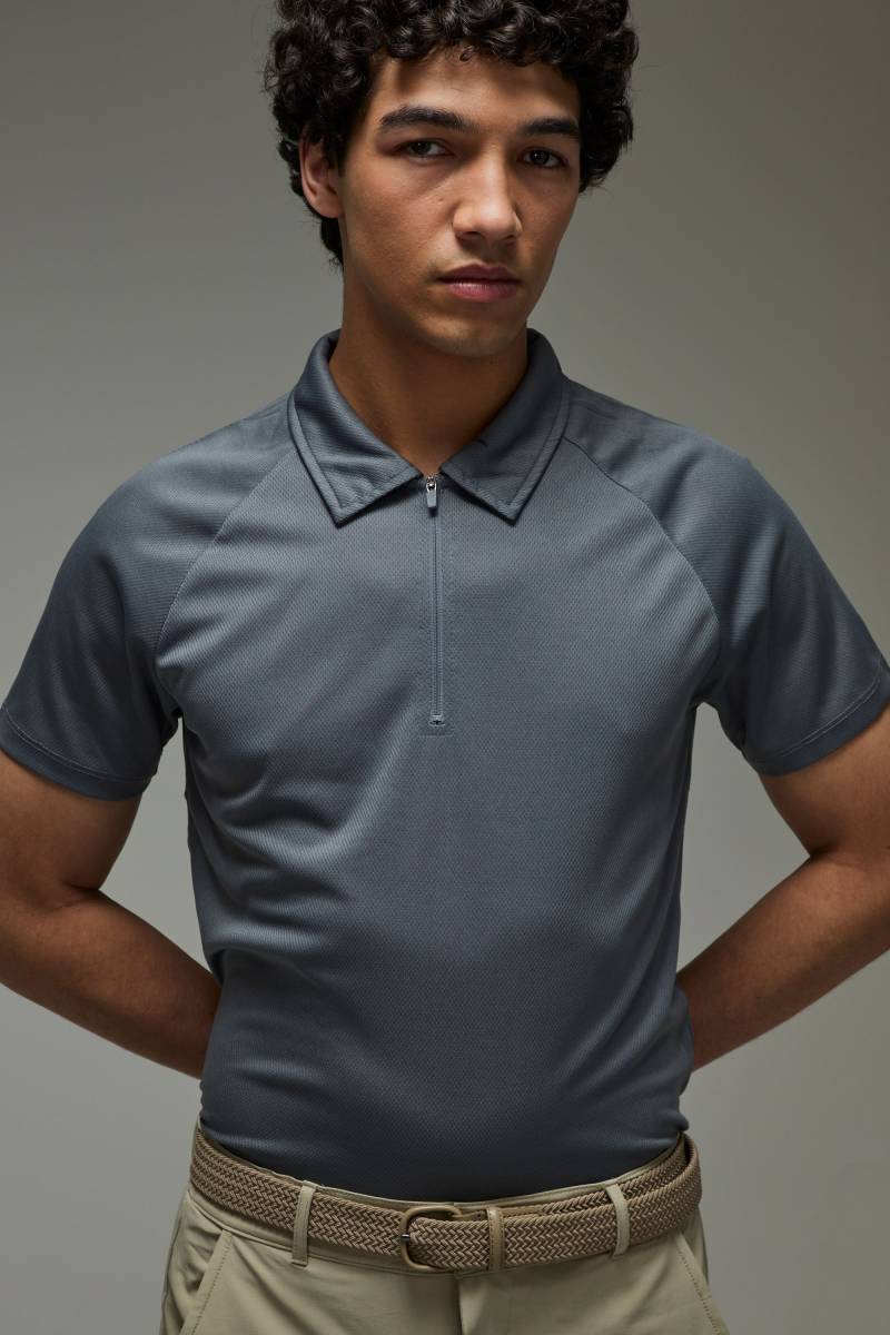 Man Active Golf Poloshirt - Grau - XL, Grau von boohooman
