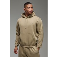 Man Active Gym Basic Hoodie - Taupe - S, Taupe von boohooman
