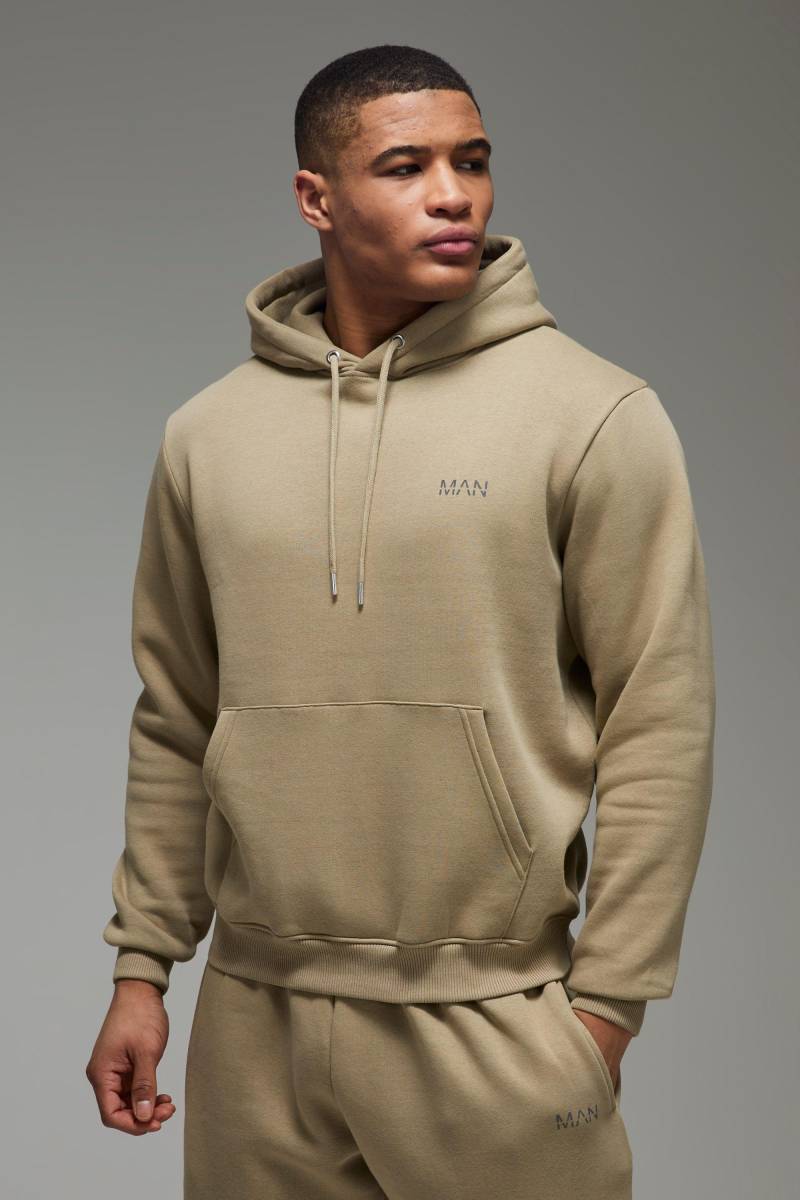 Man Active Gym Basic Hoodie - Taupe - XXL, Taupe von boohooman