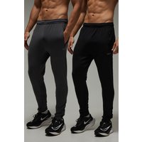 Man Active Gym Performance Tapered Jogger 2 Pack - Mehrfarbig - XS, Mehrfarbig von boohooman