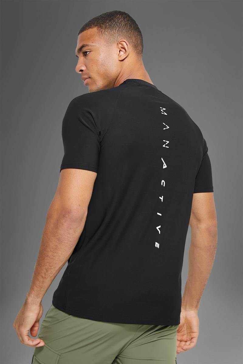 Man Active Gym T-Shirt mit reflektierendem Print - Schwarz - XS, Schwarz Man Active Gym T-Shirt mit reflektierendem Print - Schwarz - XS, Schwarz von boohooman