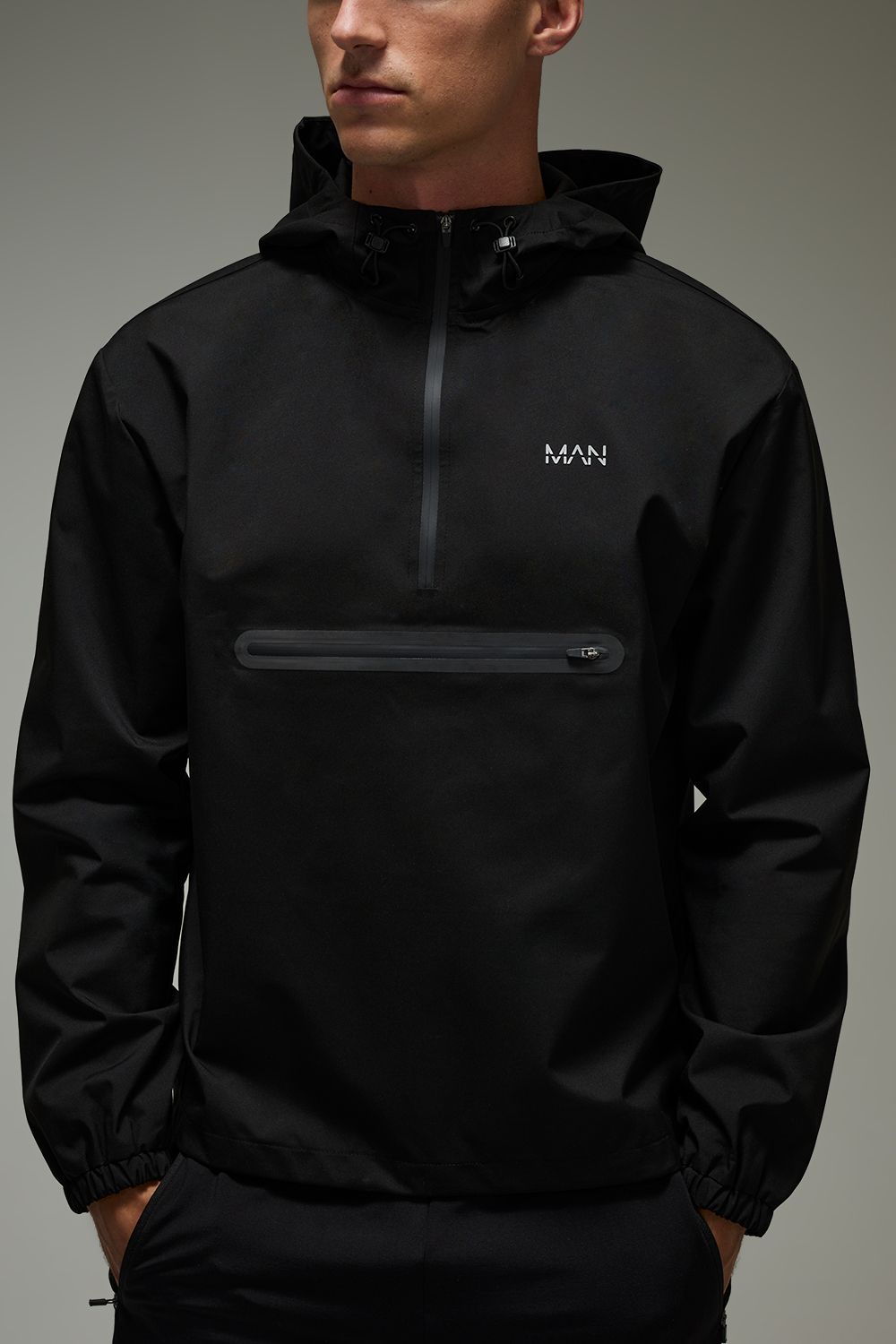 Man Active Windbreaker mit Reißverschluss - Schwarz - XS, Schwarz von boohooman