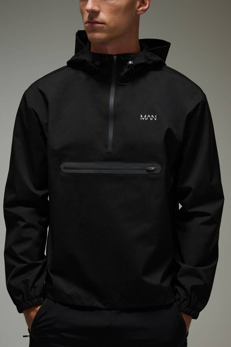 Man Active Windbreaker mit Reißverschluss - Schwarz - XS, Schwarz von boohooman