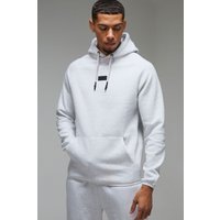 Man Active Hoodie mit Aufnäher - Grau - XL, Grau von boohooman