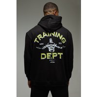 Man Active Hoodie mit Training Dept Print - Schwarz - XS, Schwarz Man Active Hoodie mit Training Dept Print - Schwarz - XS, Schwarz von boohooman