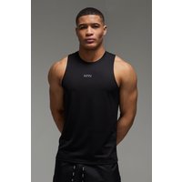 Man Active Hybrid Mesh-vesttop - Schwarz - M, Schwarz von boohooman