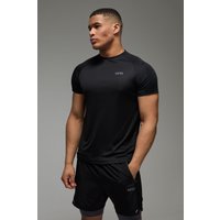 Man Active Hybrid Muscle-Fit Mesh T-Shirt - Schwarz - XXL, Schwarz von boohooman