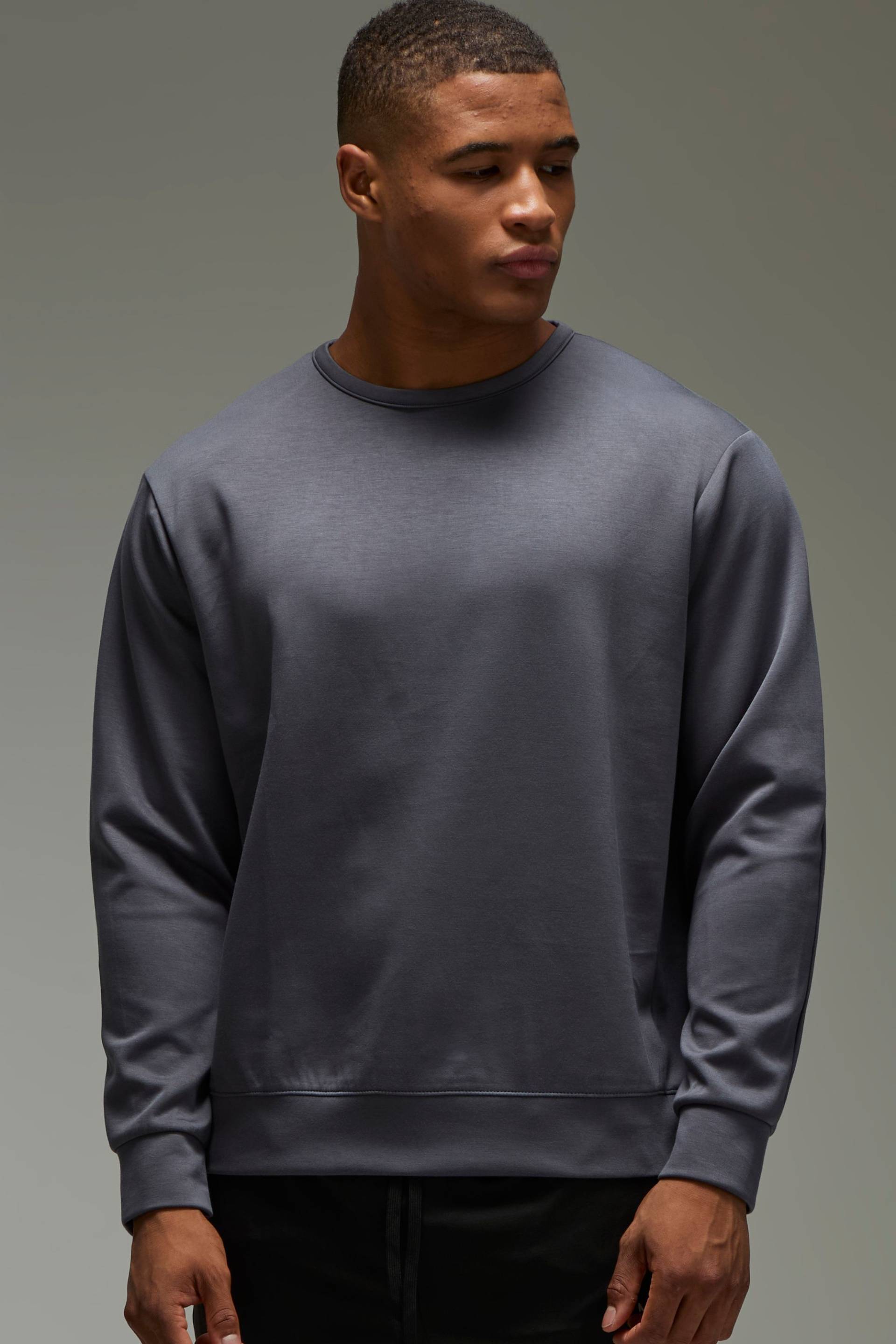 Man Active Sweatshirt - Grau - L, Grau von boohooman
