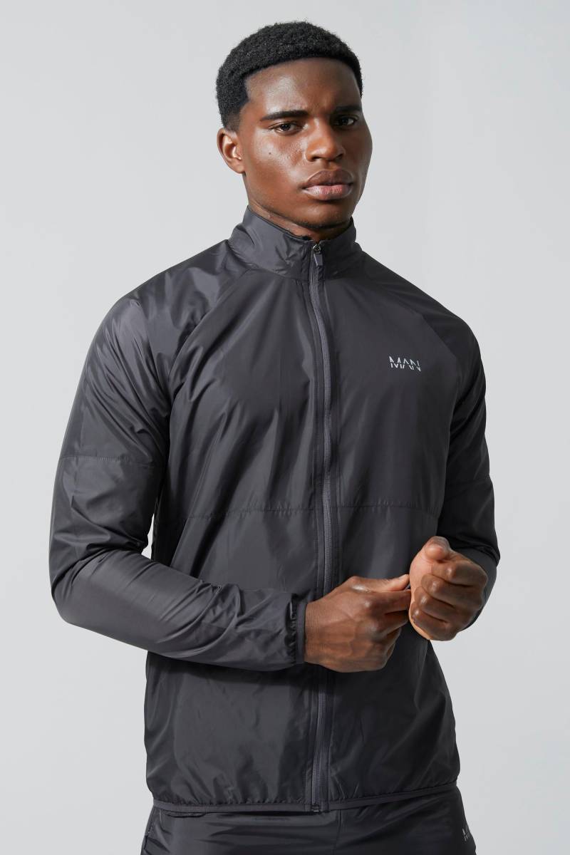 Man Active Jacke - Grau - L, Grau von boohooman