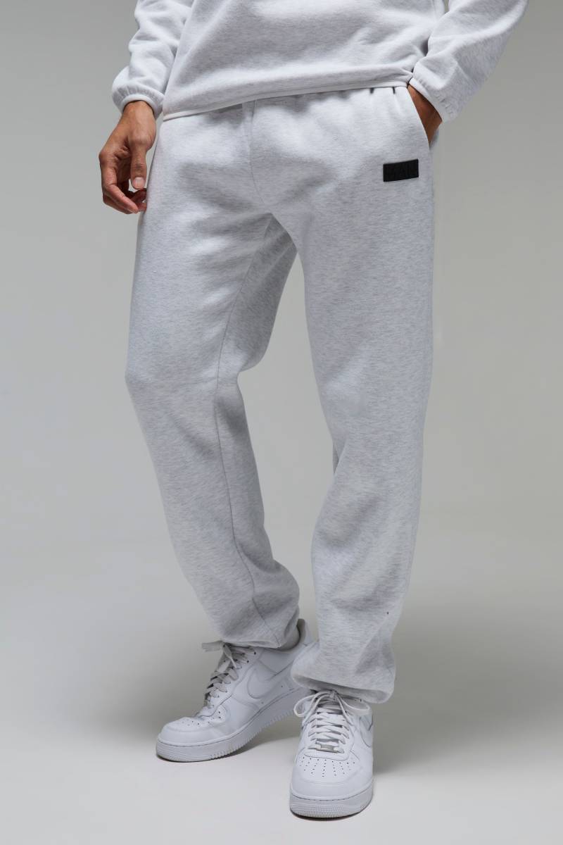 Man Active Jogginghose mit Aufnäher - Grau - S, Grau von boohooman