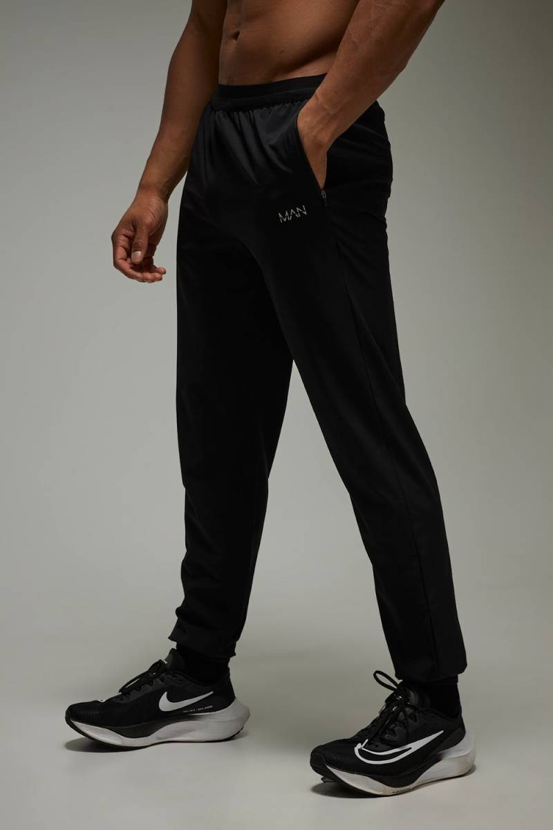 Man Active Jogginghose mit elastischen Bündchen - Schwarz - XL, Schwarz von boohooman