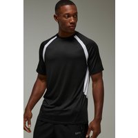 Man Active Colorblock T-Shirt - Schwarz - S, Schwarz von boohooman