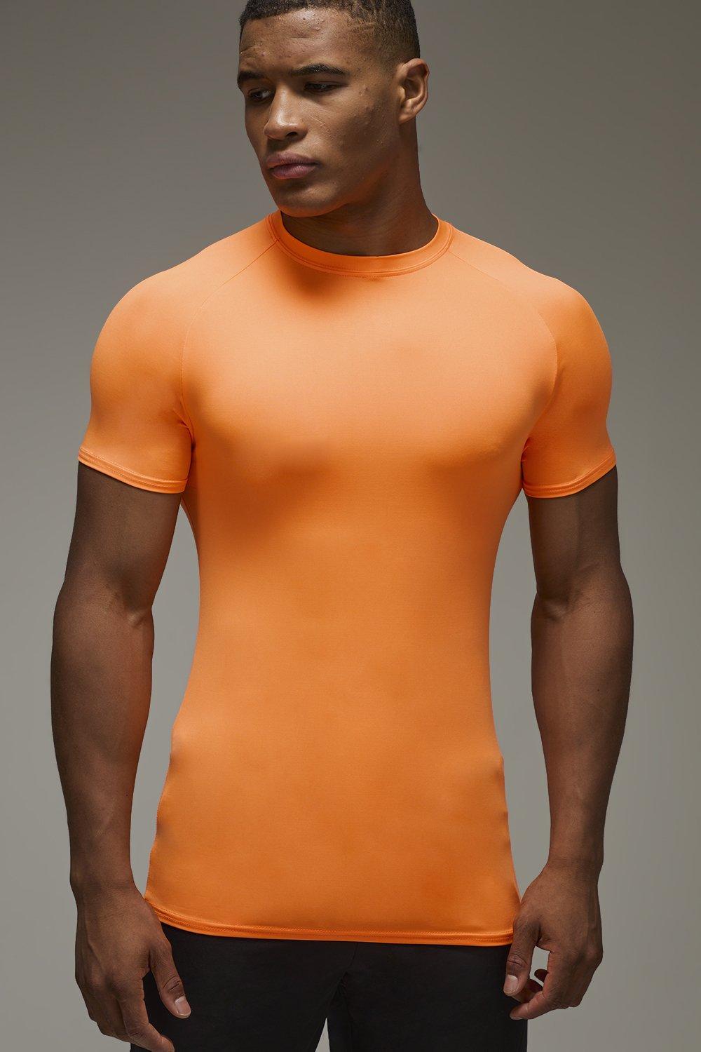 Man Active Lightweight Essentials Fitness Muscle Fit T-Shirt mit Raglanärmeln - Orange - XL, Orange Man Active Lightweight Essentials Fitness Muscle Fit T-Shirt mit Raglanärmeln - Orange - XL, Orange von boohooman