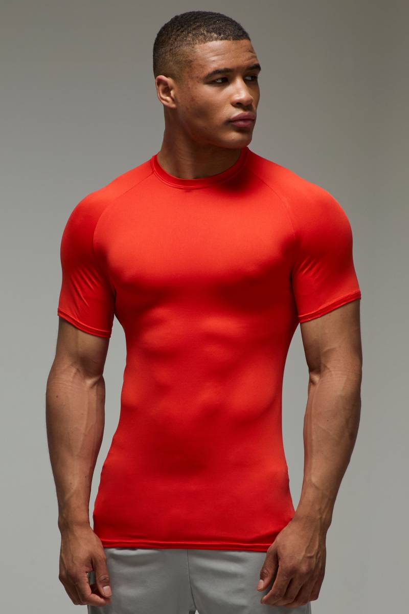 Man Active Lightweight Essentials Fitness Muscle Fit T-Shirt mit Raglanärmeln - Rot - L, Rot von boohooman