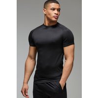 Man Active Lightweight Essentials Fitness Muscle Fit T-Shirt mit Raglanärmeln - Schwarz - 4XL, Schwarz von boohooman