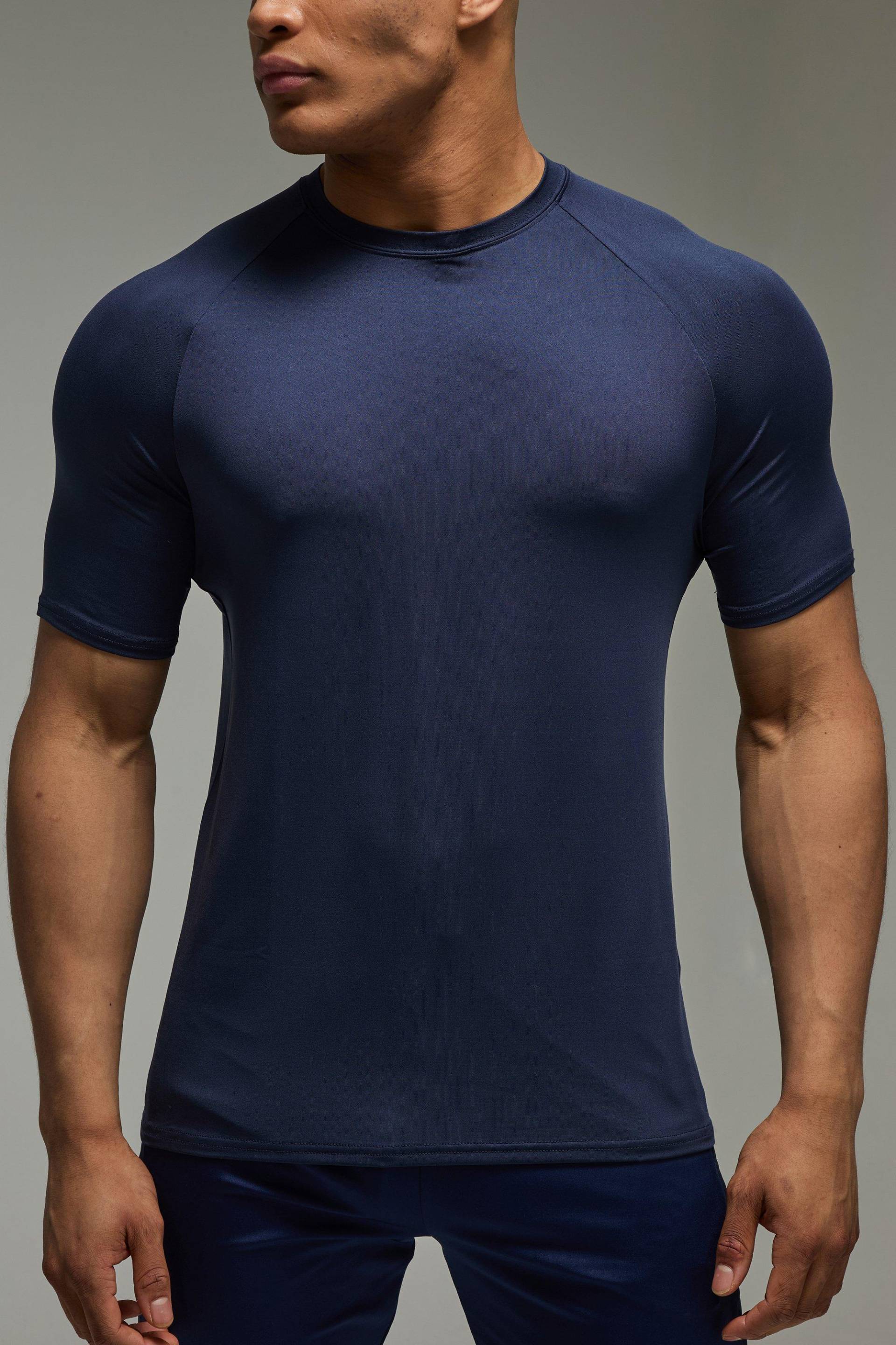 Man Active Lightweight Essentials Gym Raglan T-Shirt - Blau - 2XL, Blau von boohooman