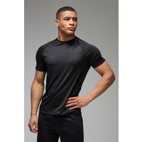 Man Active Lightweight Essentials Gym Raglan T-Shirt - Schwarz - XL, Schwarz von boohooman