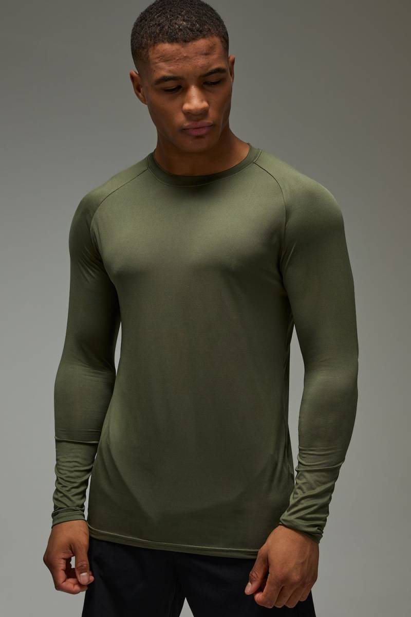 Man Active Lightweight Essentials Gym Raglan T-Shirt mit langen Ärmeln - Khaki - L, Khaki Man Active Lightweight Essentials Gym Raglan T-Shirt mit langen Ärmeln - Khaki - L, Khaki von boohooman