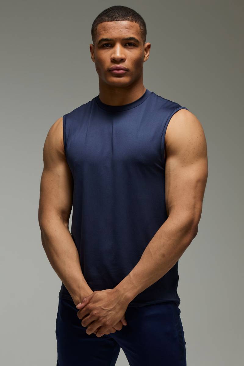 Man Active Lightweight Essentials Gym vesttop - Blau - S, Blau Man Active Lightweight Essentials Gym vesttop - Blau - S, Blau von boohooman