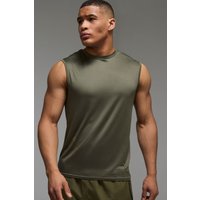 Man Active Lightweight Essentials Gym vesttop - Khaki - M, Khaki von boohooman