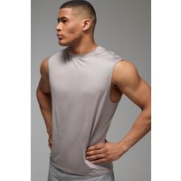 Man Active Lightweight Essentials Gym vesttop - Taupe - S, Taupe von boohooman