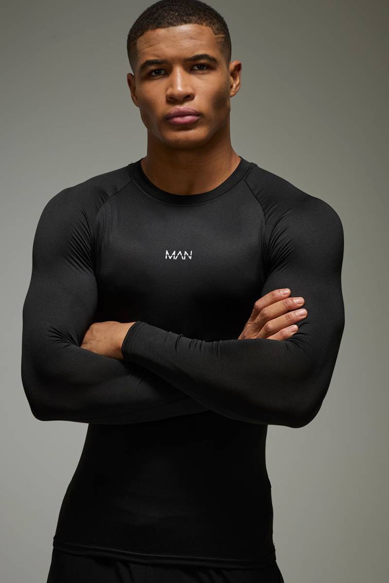 Man Active Lightweight Muscle-Fit Basic T-Shirt - Schwarz - XS, Schwarz von boohooman