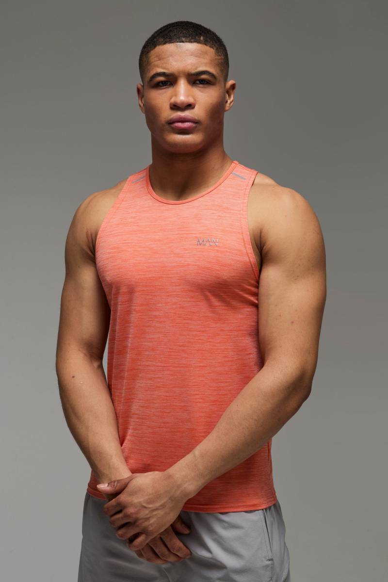 Man Active Lightweight Performance Sport-vesttop - Orange - XXL, Orange von boohooman