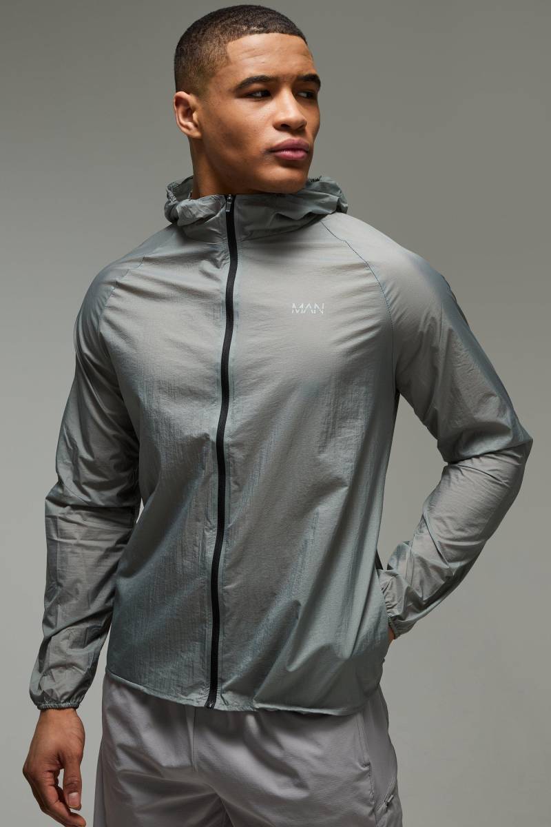 Man Active Lightweight Regenmantel - Grau - XXL, Grau von boohooman