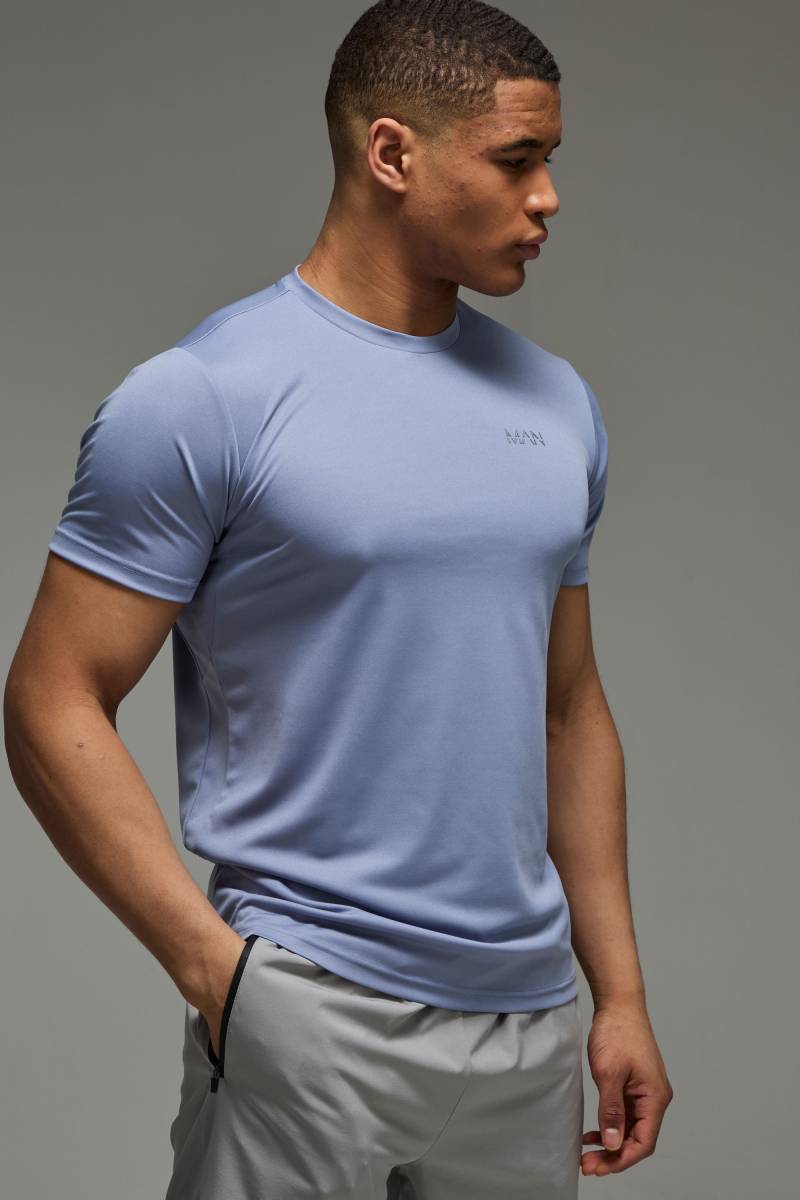 Man Active Lightweight T-Shirt - Blau - XS, Blau Man Active Lightweight T-Shirt - Blau - XS, Blau von boohooman