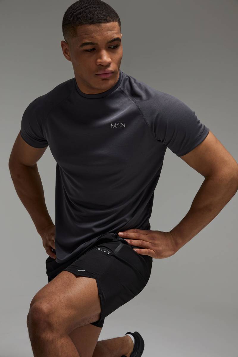 Man Active Mesh T-Shirt - Grau - XS, Grau Man Active Mesh T-Shirt - Grau - XS, Grau von boohooman