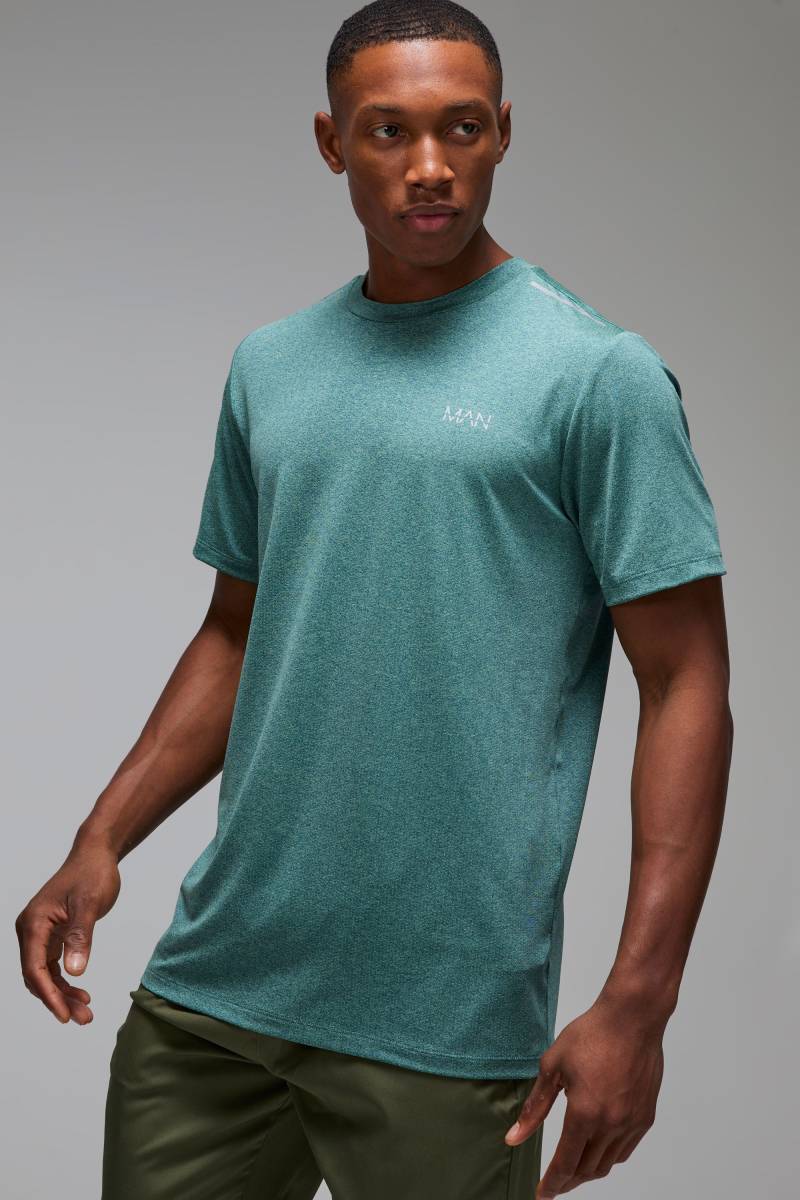 Man Active Mesh T-Shirt - Grün - XS, Grün Man Active Mesh T-Shirt - Grün - XS, Grün von boohooman