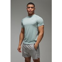 Man Active Mesh T-Shirt - Grün - XS, Grün Man Active Mesh T-Shirt - Grün - XS, Grün von boohooman