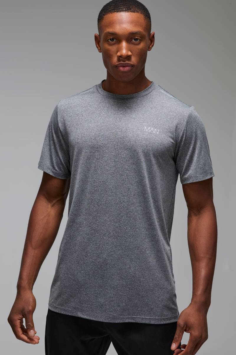 Man Active Mesh T-Shirt - Schwarz - XS, Schwarz von boohooman